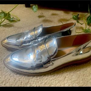 Franco Sarto silver loafers